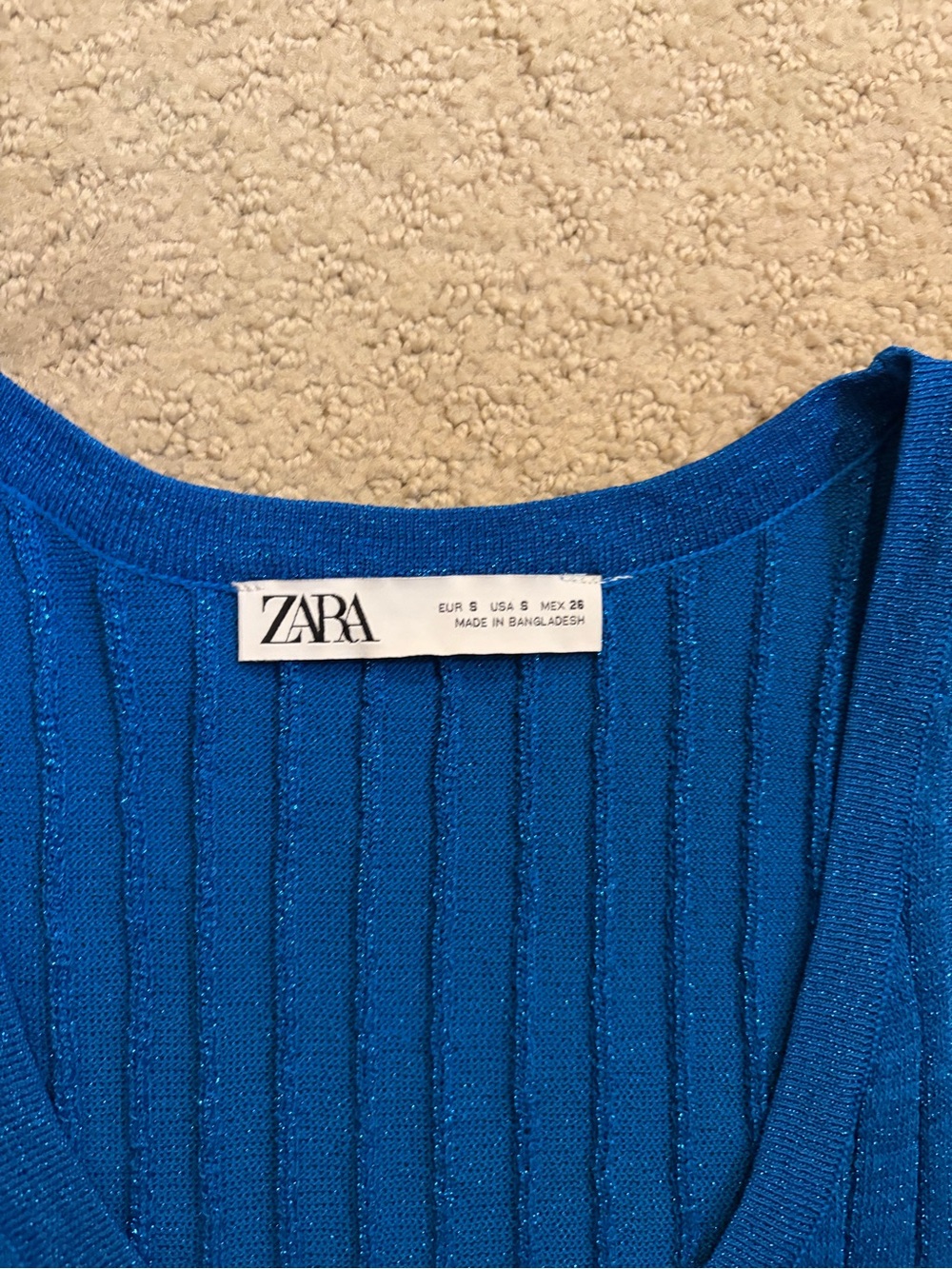 Zara Metallic Knit Ribbed Tank Top - Picture 3 of 4